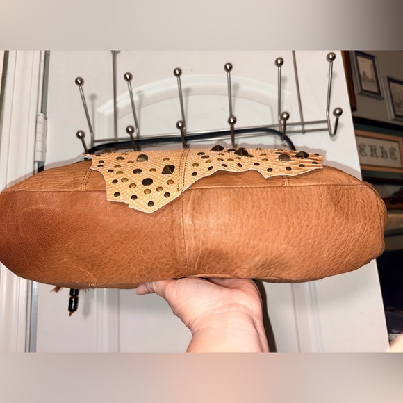 NWT Caterina Lucchi Large Studded Leather Hobo - Moro/Beige - Italy - Picture 4 of 16